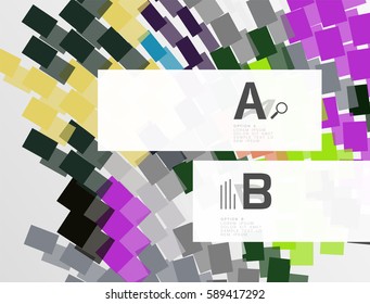 Colorful lines, rectangles and stripes with option infographics, abstract background