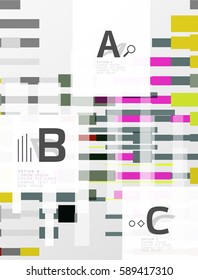 Colorful lines, rectangles and stripes with option infographics, abstract background