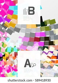 Colorful lines, rectangles and stripes with option infographics, abstract background
