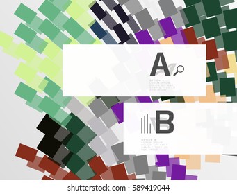 Colorful lines, rectangles and stripes with option infographics, abstract background