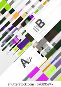 Líneas coloridas, rectángulos y rayas con infografía de opción, fondo abstracto