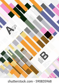 Colorful lines, rectangles and stripes with option infographics, abstract background