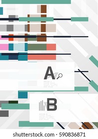 Colorful lines, rectangles and stripes with option infographics, abstract background