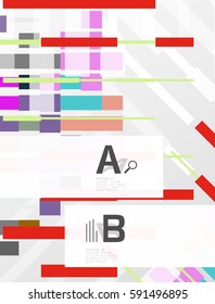 Colorful lines, rectangles and stripes with option infographics, abstract background