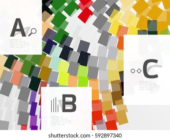 Colorful lines, rectangles and stripes with option infographics, abstract background