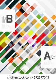 Colorful lines, rectangles and stripes with option infographics, abstract background