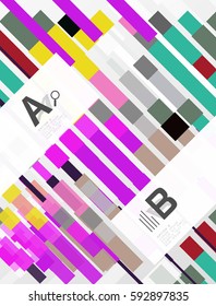 Colorful lines, rectangles and stripes with option infographics, abstract background