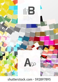 Colorful lines, rectangles and stripes with option infographics, abstract background