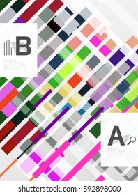 Colorful lines, rectangles and stripes with option infographics, abstract background