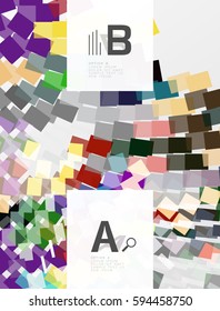Colorful lines, rectangles and stripes with option infographics, abstract background