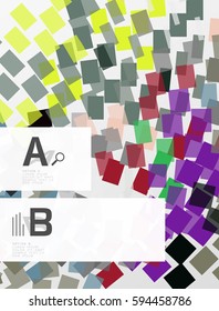 Colorful lines, rectangles and stripes with option infographics, abstract background