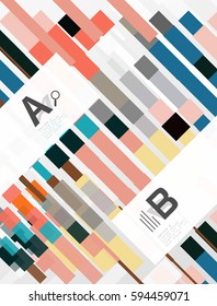 Colorful lines, rectangles and stripes with option infographics, abstract background
