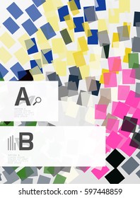 Colorful lines, rectangles and stripes with option infographics, abstract background