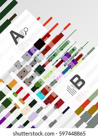 Colorful lines, rectangles and stripes with option infographics, abstract background