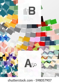 Colorful lines, rectangles and stripes with option infographics, abstract background