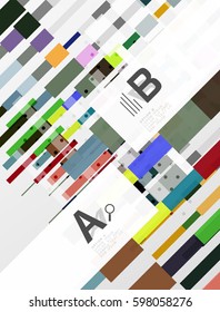 Líneas coloridas, rectángulos y rayas con infografía de opción, fondo abstracto