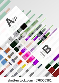 Colorful lines, rectangles and stripes with option infographics, abstract background