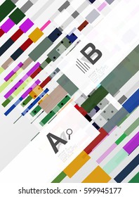 Colorful lines, rectangles and stripes with option infographics, abstract background