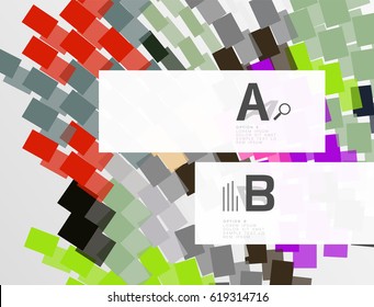 Colorful lines, rectangles and stripes with option infographics, abstract background
