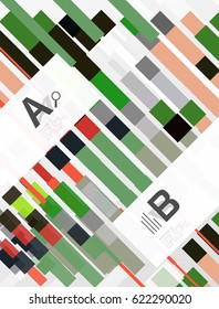 Colorful lines, rectangles and stripes with option infographics, abstract background