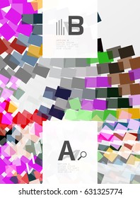 Colorful lines, rectangles and stripes with option infographics, abstract background