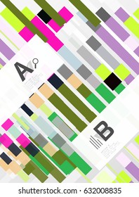 Colorful lines, rectangles and stripes with option infographics, abstract background