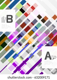 Colorful lines, rectangles and stripes with option infographics, abstract background