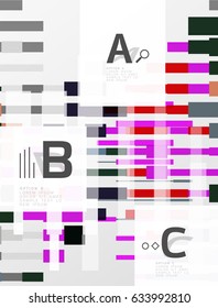 Colorful lines, rectangles and stripes with option infographics, abstract background