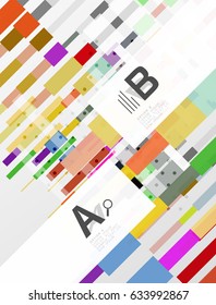 Colorful lines, rectangles and stripes with option infographics, abstract background