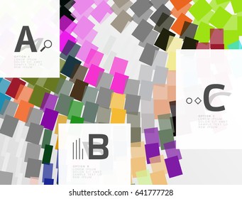 Colorful lines, rectangles and stripes with option infographics, abstract background