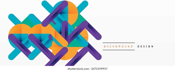 Colorful lines with shadows. Geometric background design. Vector Illustration For Wallpaper, Banner, Background, Card, Book Illustration, landing page