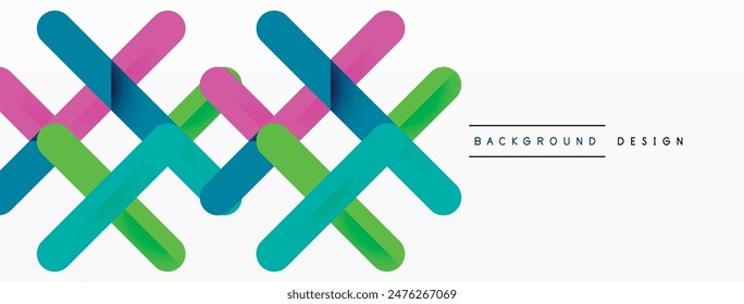 Colorful lines with shadows. Geometric background design. Vector Illustration For Wallpaper, Banner, Background, Card, Book Illustration, landing page
