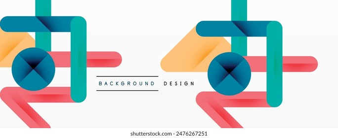Líneas de colores con sombras. Diseño de fondo geométrico. Ilustración vectorial Para Fondo de pantalla, Anuncio, Fondo, Tarjeta, Ilustración de libro, página de destino