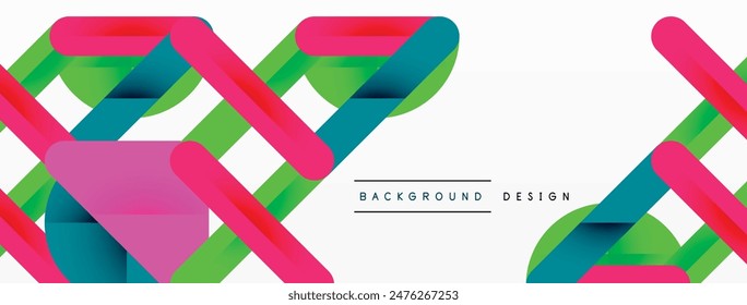 Líneas de colores con sombras. Diseño de fondo geométrico. Ilustración vectorial Para Fondo de pantalla, Anuncio, Fondo, Tarjeta, Ilustración de libro, página de destino