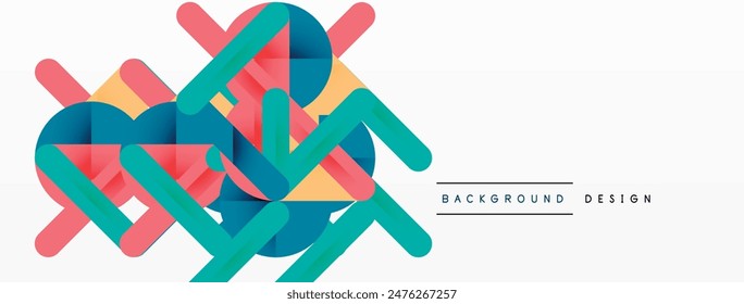 Colorful lines with shadows. Geometric background design. Vector Illustration For Wallpaper, Banner, Background, Card, Book Illustration, landing page