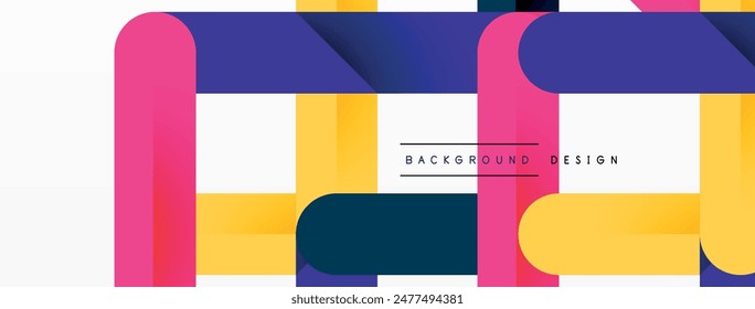Líneas de colores con sombras. Diseño de fondo geométrico. Ilustración vectorial Para Fondo de pantalla, Anuncio, Fondo, Tarjeta, Ilustración de libro, página de destino