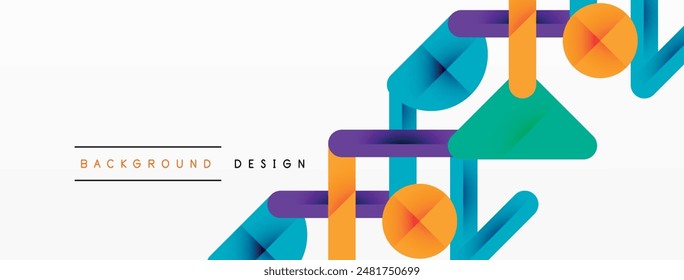 Colorful lines with shadows. Geometric background design. Vector Illustration For Wallpaper, Banner, Background, Card, Book Illustration, landing page