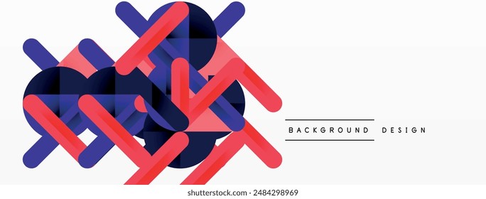 Colorful lines with shadows. Geometric background design. Vector Illustration For Wallpaper, Banner, Background, Card, Book Illustration, landing page