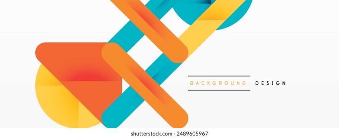 Colorful lines with shadows. Geometric background design. Vector Illustration For Wallpaper, Banner, Background, Card, Book Illustration, landing page