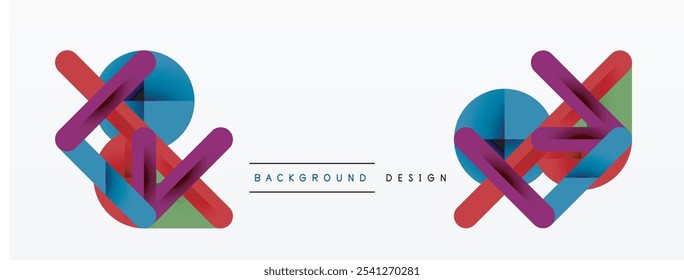 Colorful lines with shadows. Geometric background design. Vector Illustration For Wallpaper, Banner, Background, Card, Book Illustration, landing page