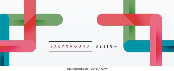 Colorful lines with shadows. Geometric background design. Vector Illustration For Wallpaper, Banner, Background, Card, Book Illustration, landing page