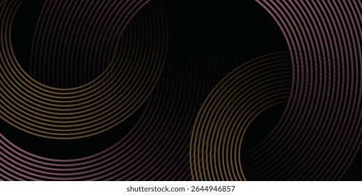 Colorful lines techno abstract background overlap layer on dark space with circles effect decoration. Modern graphic design element stripes style concept vector eps10