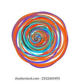 Líneas coloridas que forman una espiral redondeada sobre un fondo negro