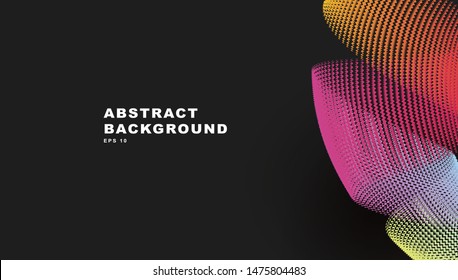 Colorful lines twisted into circular shape, abstract background