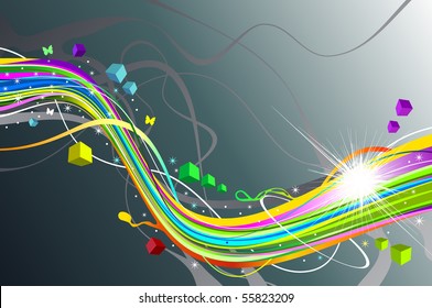 Colorful lines - vector abstract background