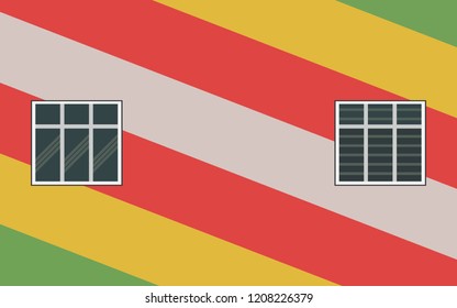 Colorful Lines Wall with windows vector background

