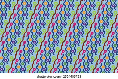 	
Colorful lines wave and circle pattern and detail art design. beauty, fashion, cute, child, deco, art deco, circle, detail, blue, kid, etnic.
