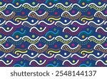 Colorful lines wave and curve Burma style pattern detail art design. deco, art deco, circle, detail, spot, hand drawn, aboriginal, etnic, local, graphic, ocean.