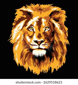 Colorful Lion head art vector illustration.