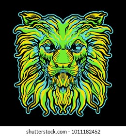 colorful lion head vector isolated